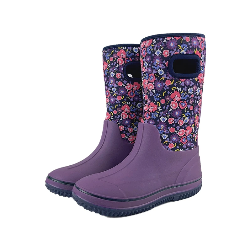 Mid Calf Rain Boots for Women Waterproof Insulated Neoprene Mud Boots Outdoor Hunting Garden Boots