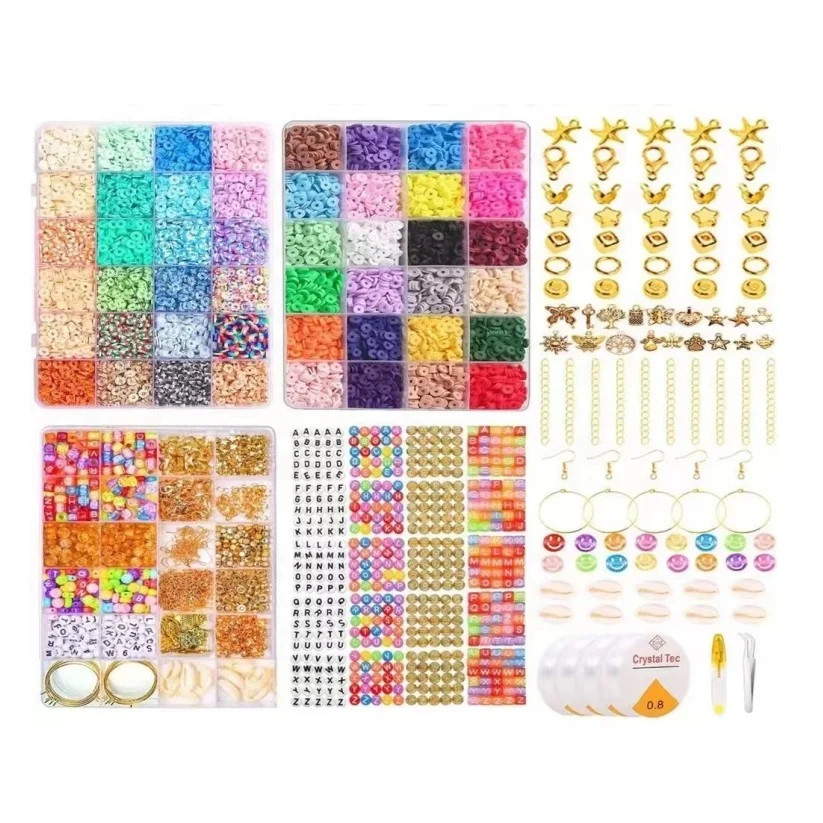 Professional wholesale sales diy Bracelet accessories diy toys for kids Clay polymer clay beads letter The Bohemian style