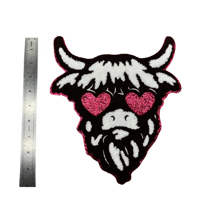 Factory Colorful Merry and Bright Chenille Patch Iron on Embroidery Patches Cartoon Custom Patch for Clothing