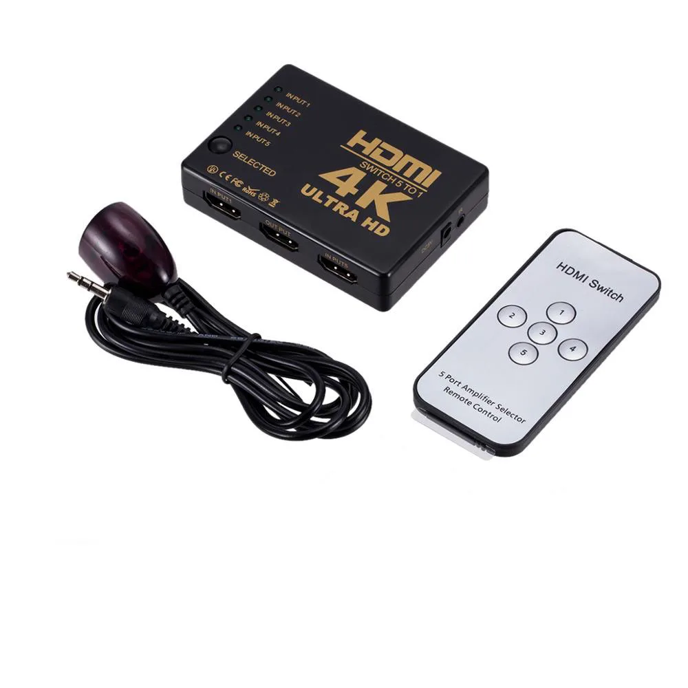 AOEYOO Factory Ultra HD 4Kx2K 5x1 HDMI Switch 5 port with IR  Remote