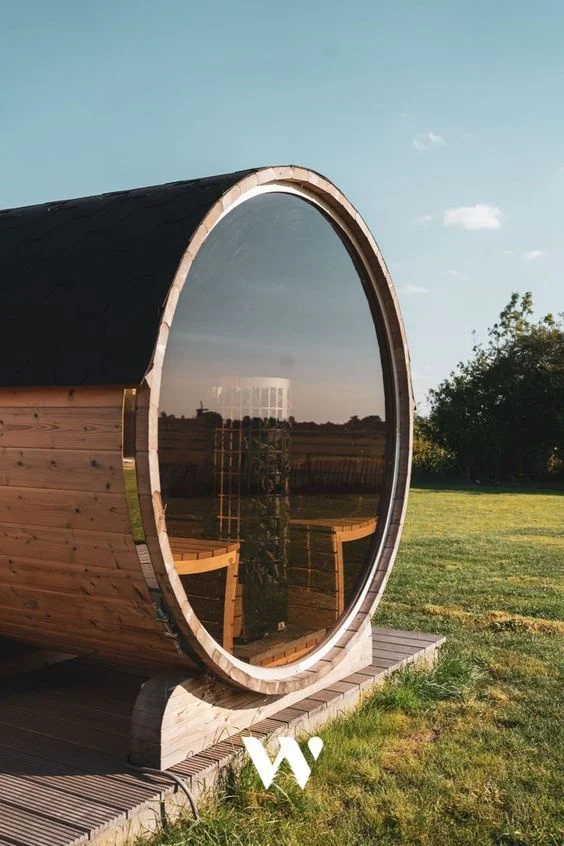 Outdoor Japanese Cypress Barrel Outdoor Sauna Spa Tubs Sauna Rooms Wet Steam smart Sauna Outdoor Built For Winter
