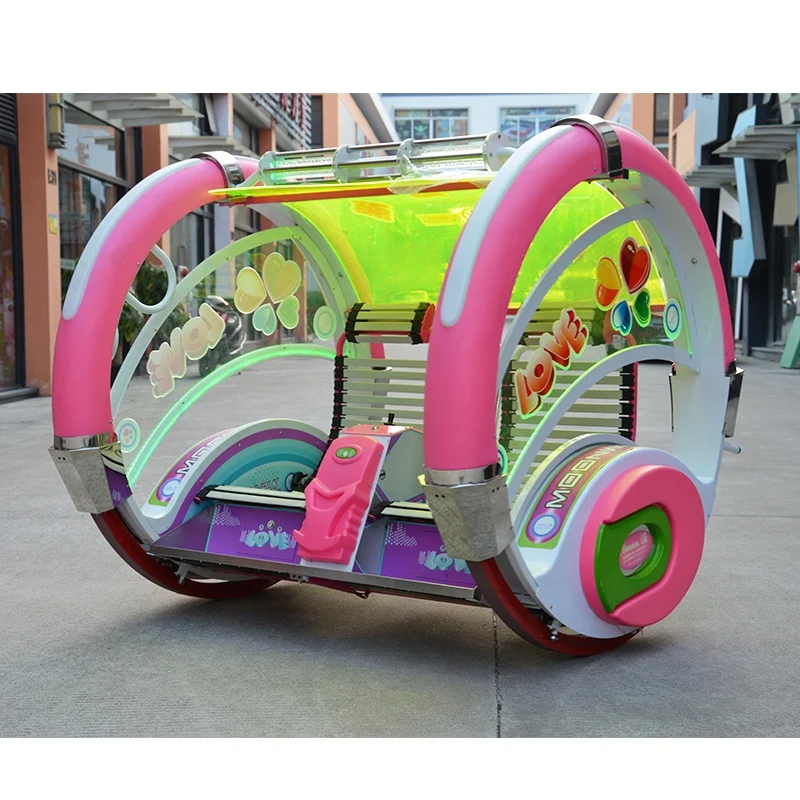 Playground Game Machine Rolling Car Ride Kids Adult  360 Degree Rotation Happy Double Players Rolling Car