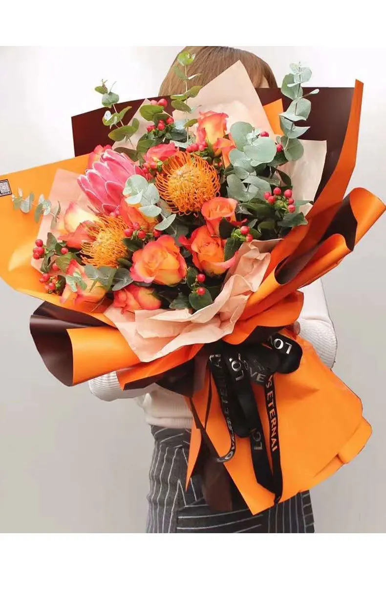 High Quality Flower Wrapping Wrapping Rolling Paper 2 Tone Colors Waterproof Bouquet Flower Wrapping Paper
