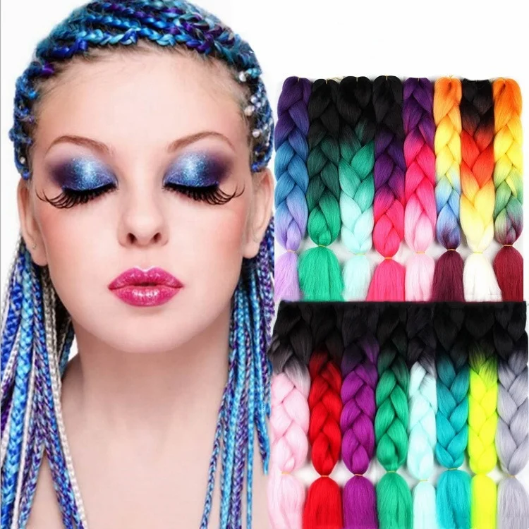 African lady jumbo hair braid good quality women ombre braiding hair jumbo