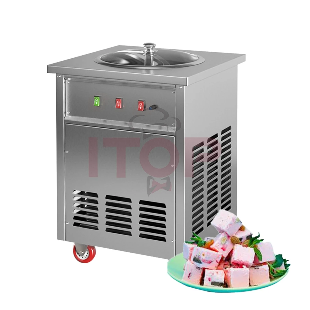 ITOP Round Pan Fried Ice Cream Machine/ Single Fried Ice Cream Roll Machine/ Thailand Fry Ice Cream Machine