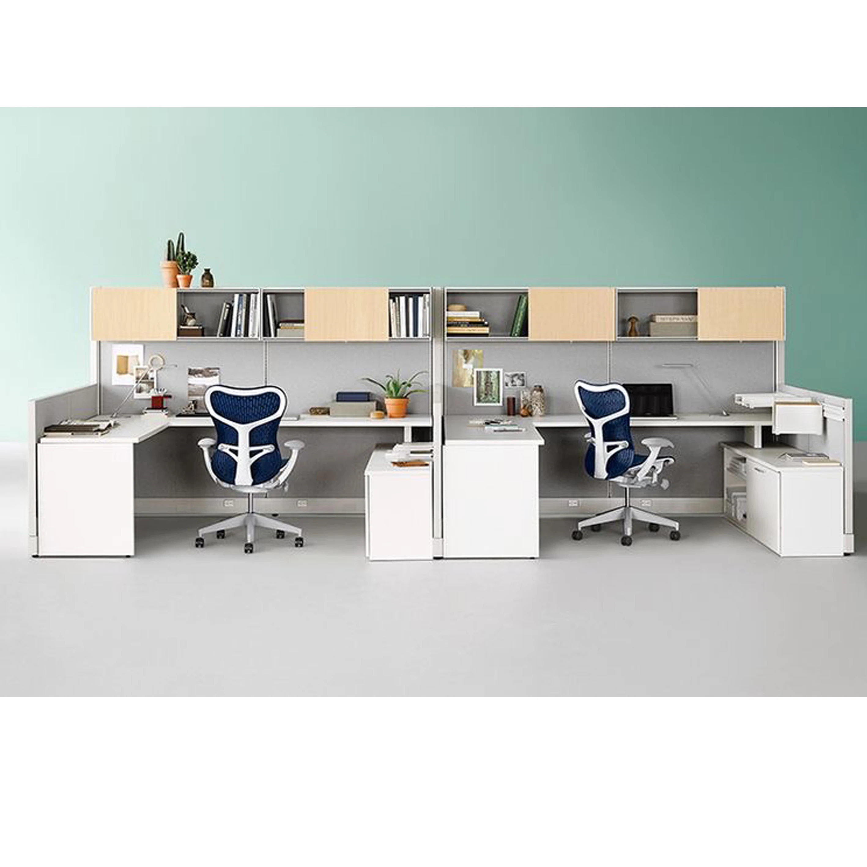 Современная офисная мебель модульная рабочая станция на 6 персон с алюминиевым перегородным экраном изогнутый L-образный офисный стол
