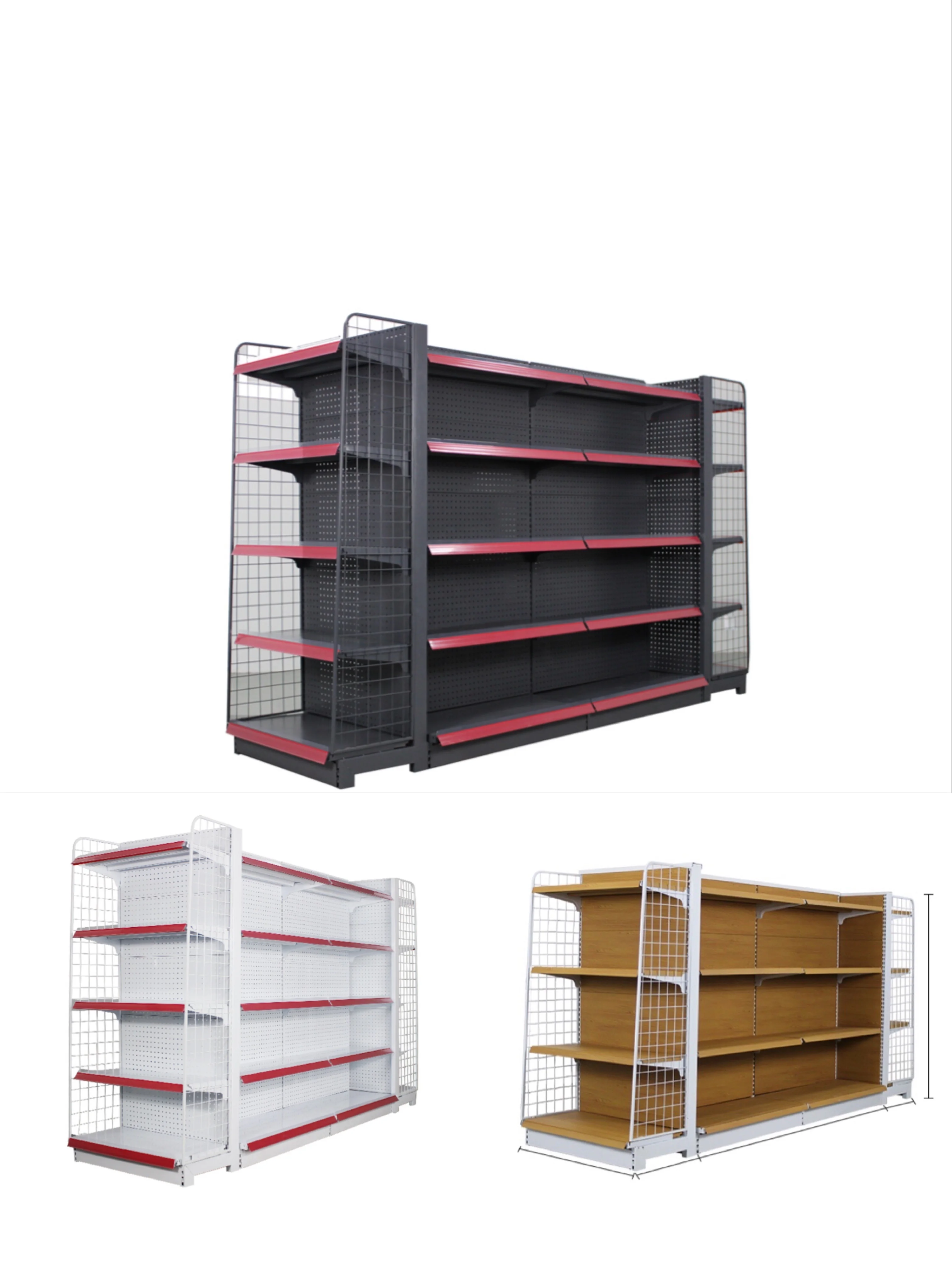 popular product simple style  White Supermarket Shelves Gondola Shelving shelving heavy duty metal storage shelves&unit