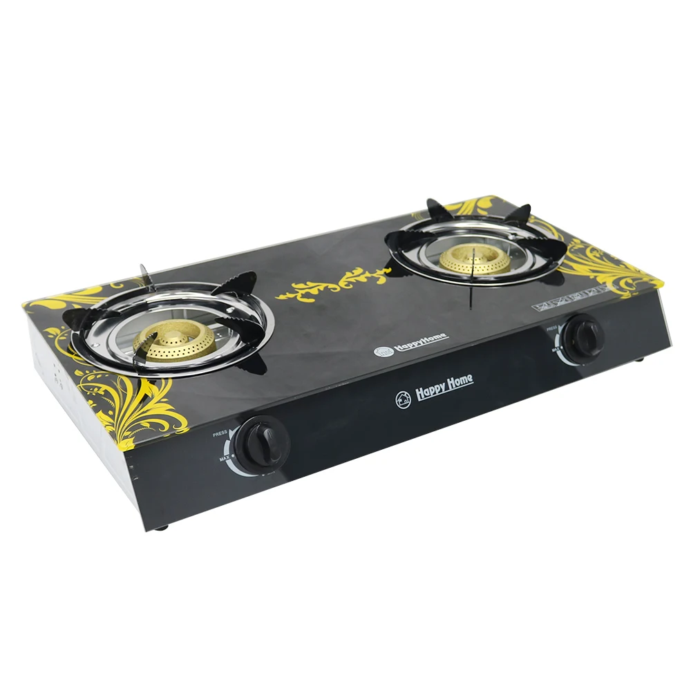 Patented Products Two Burner Gas Stove Tempered Glass Gas Cooker