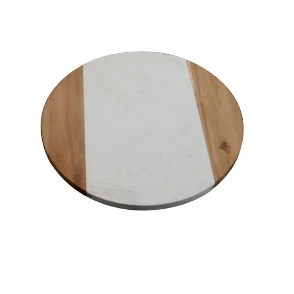 Customs Modern Wooden Marble Cutting Wood Charcuterie Set Serving Tray Cheese Board