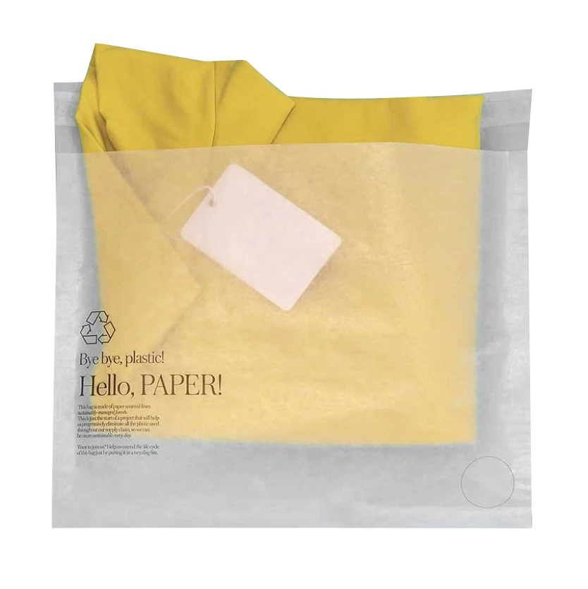 Custom Biodegradable Glassine Paper Bag  Compostable  Glassine  Paper Envelope Transparent Paper for clothing and shoes
