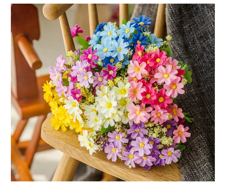 Romantic Artificial Daisy Flower Gerbera Daisy Bouquet For Home Decoration
