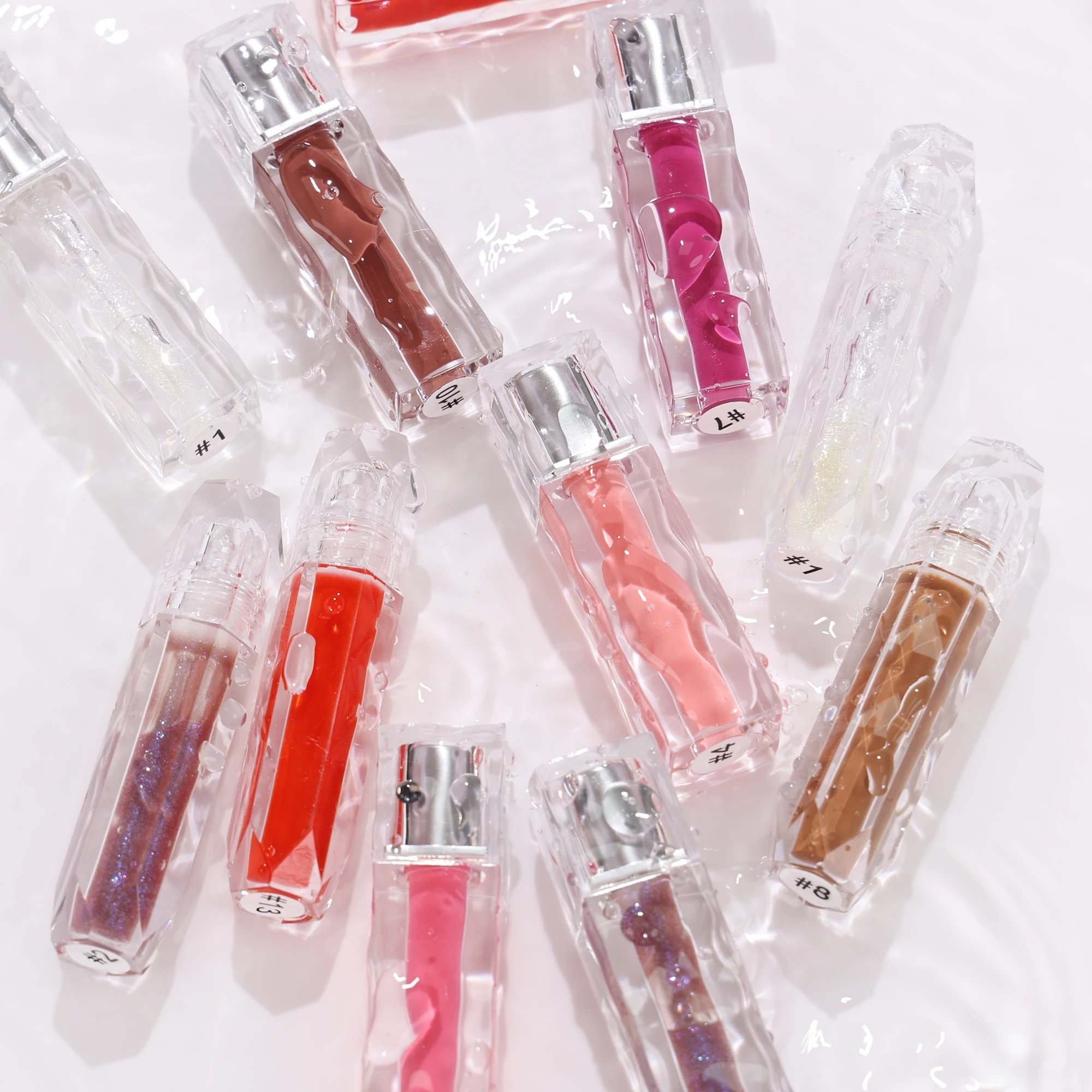 Maquillajes Original Custom Hydrating Private Label Tint Clear Lip gloss With Transparent Lipgloss Tubes Glitter Shiny Lip Glaze