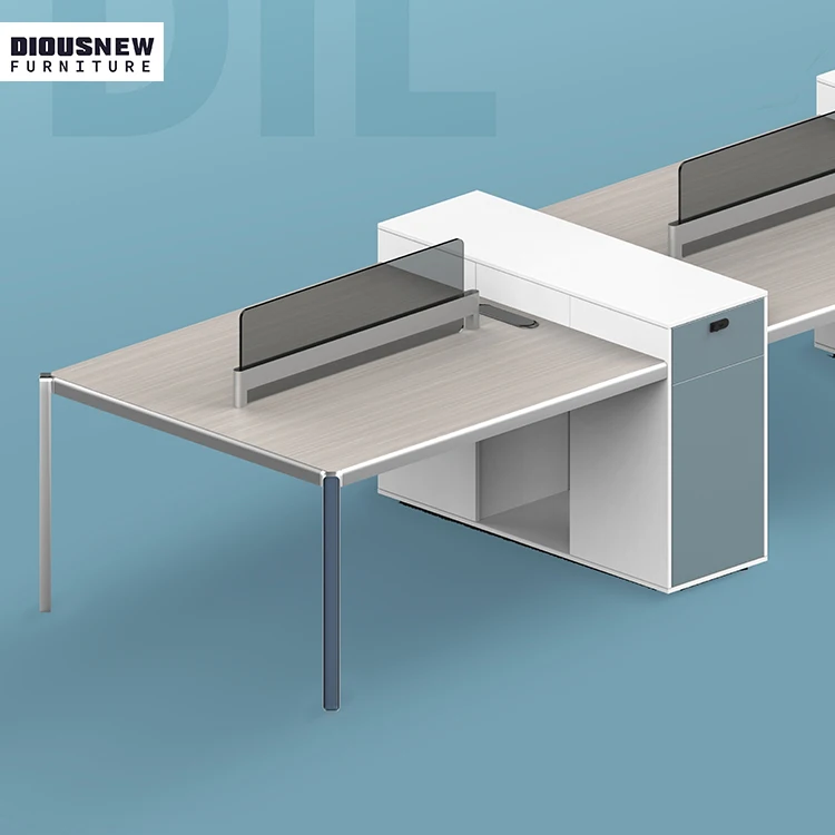 Горячий продукт современная офисная мебель 2 сиденья/4 места модульная стальная рабочая станция с экраном стола портативный стол для ноутбука