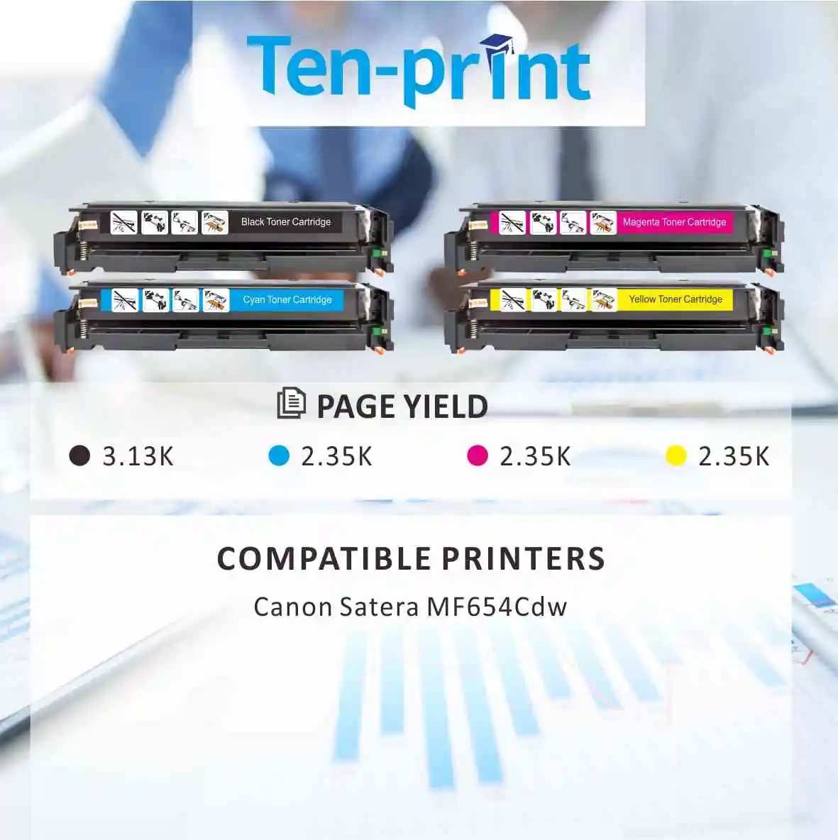 Ten-print CRG 067H Заводская розетка Премиум цветной тонер-картридж для принтера серии Canon imageCLASS