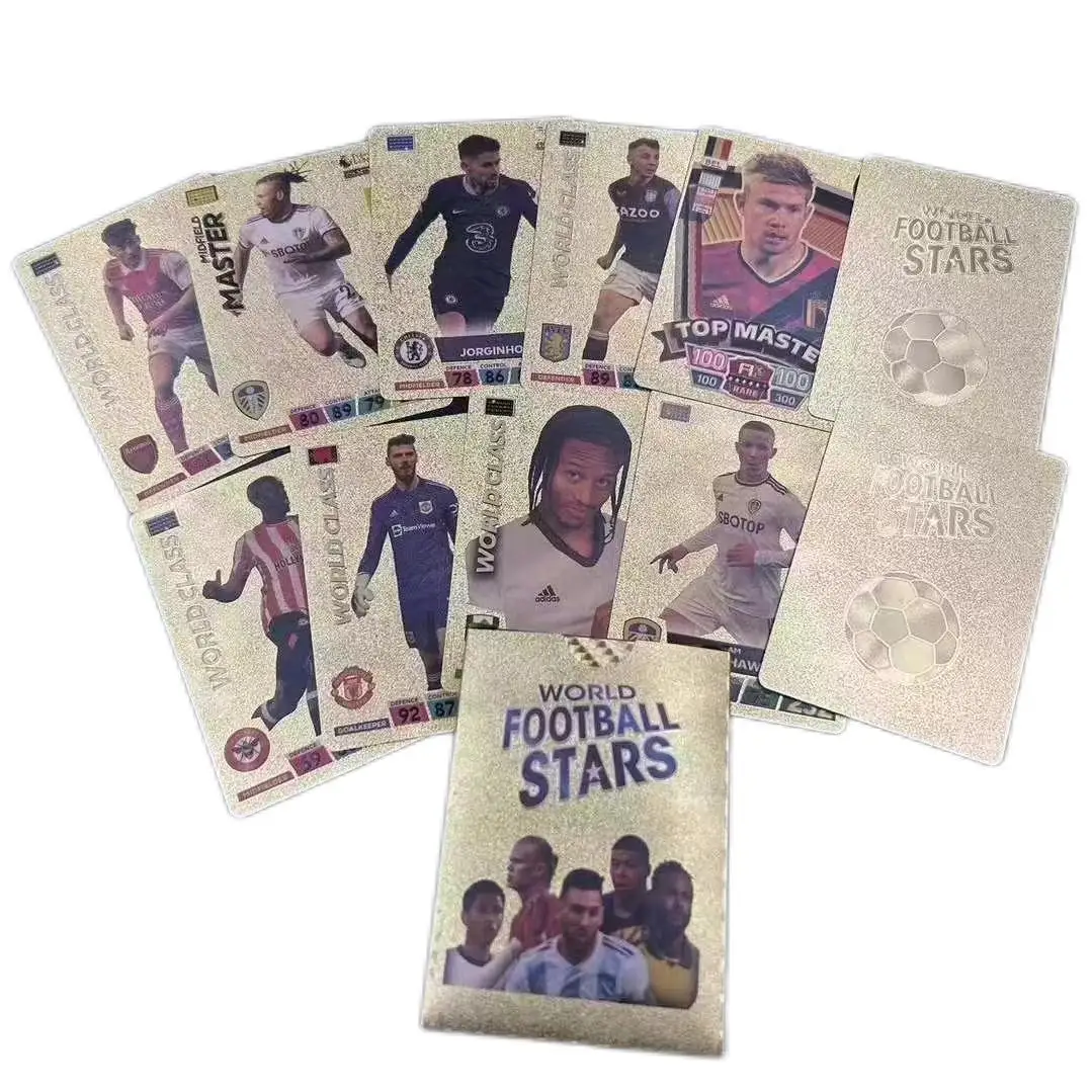 New Arrival Golden English 2022 Qatar World Football Star Collection Card High Quality Playing Cards Gold foil card