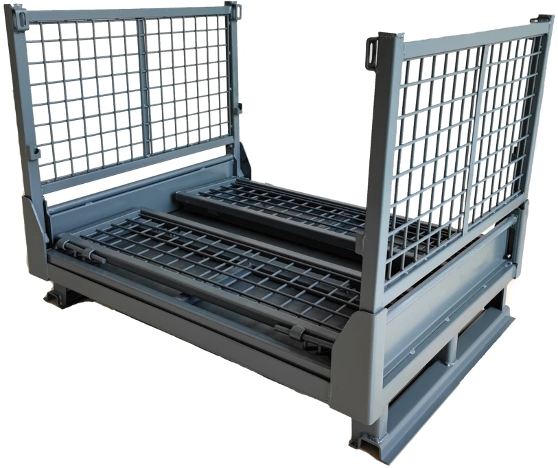 Durable Stackable Folding Korean Stillage Cage Warehouse Collapsible Metal Storage Rack Storage Cage Wire Mesh Container Pallet