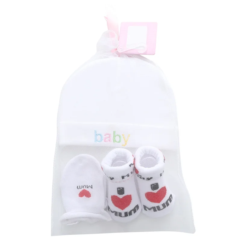 New Arrival Baby Shoes spring Winter Warm Toddler gift Cartoon Boots hat socks