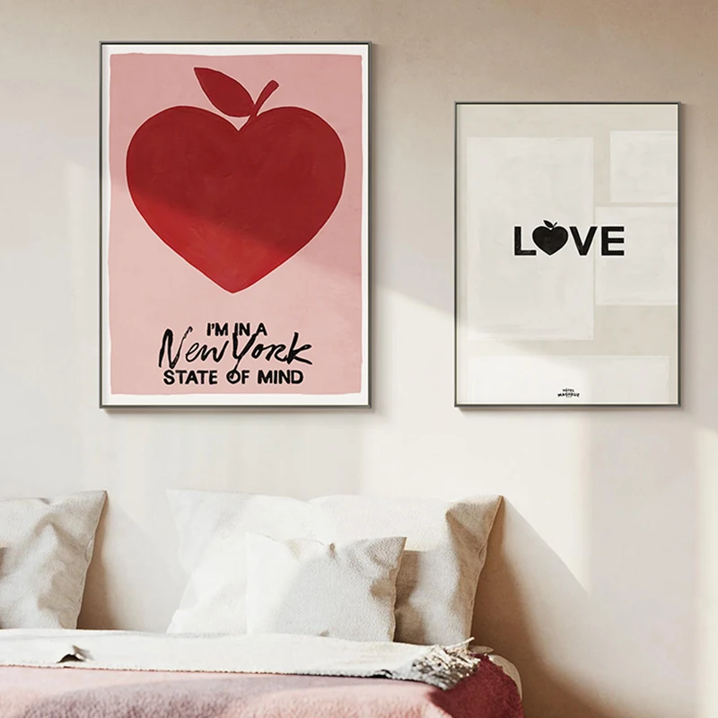 Insta Fashion Heart Modern Wall Art Painting Posters for Home Decoration Living Room Bedroom MAGIQUE Print Canvas Paintings