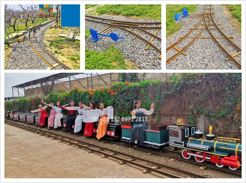 Factory Direct Sale  large railway ride in an amusement park amusement track train