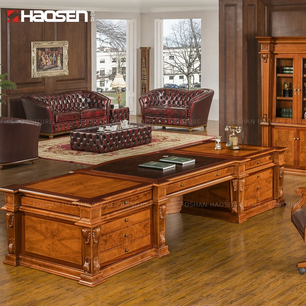 Good quality 0818 Government office\Home use large office desk Supporting executive desk office furniture project suppliers