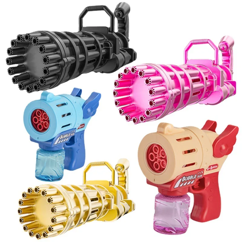 Hot Selling Automatic Rocket Bazooka Bubble Launcher Plastic 18 Holes Bazooka Bubble Gun Toys With Music And Light