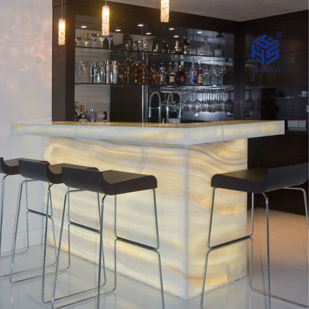 Europe hot night club counte artifical stone rgb yellow home counters bar checkout counters led bar cabinets