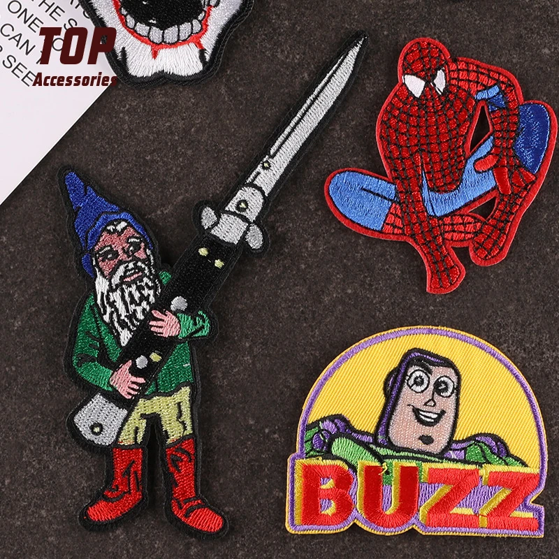 Handmade Custom Iron-on Patches Embroidery Patches Unique Design for Clothing Cartoon Embroidered Fabric Cotton PVC 10 Pcs