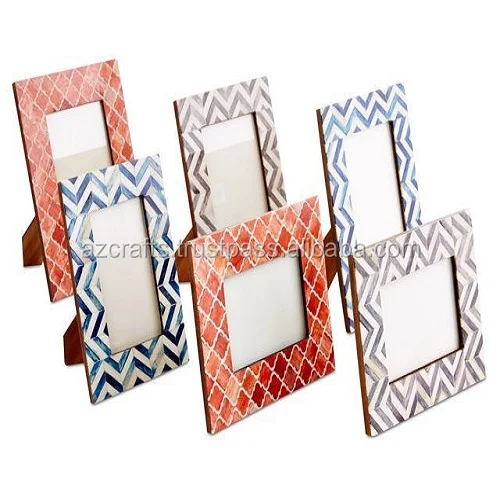 Luxury European Style Wood Photo Frame with Bone Inlay Living Room Furniture for Home and Hotel Use