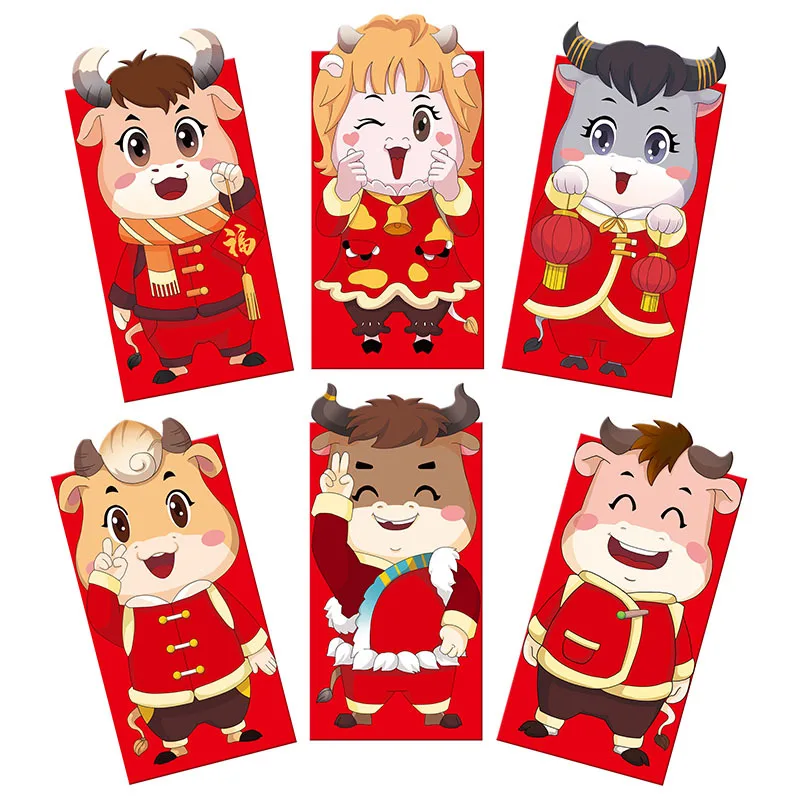 2022 китайский новогодний конверт для денег Hongbao красный пакет Lucky Money