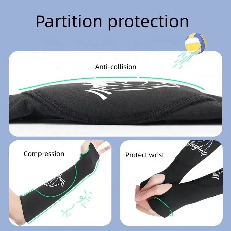 1 Pair Volleyball Arm Sleeve Gloves Forearm Compression Wrist Support Brace Protector Sport Arm Guard