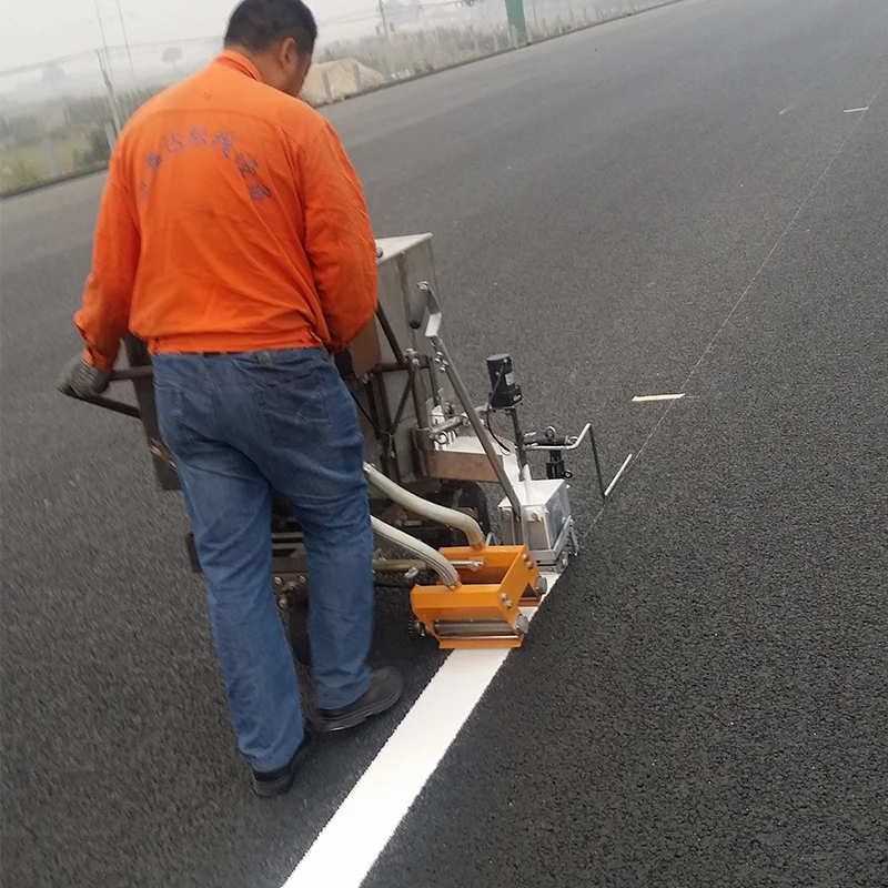 Heavsty MMA Hand Push Two Component Flat Line Screed Box Road Marking Machine