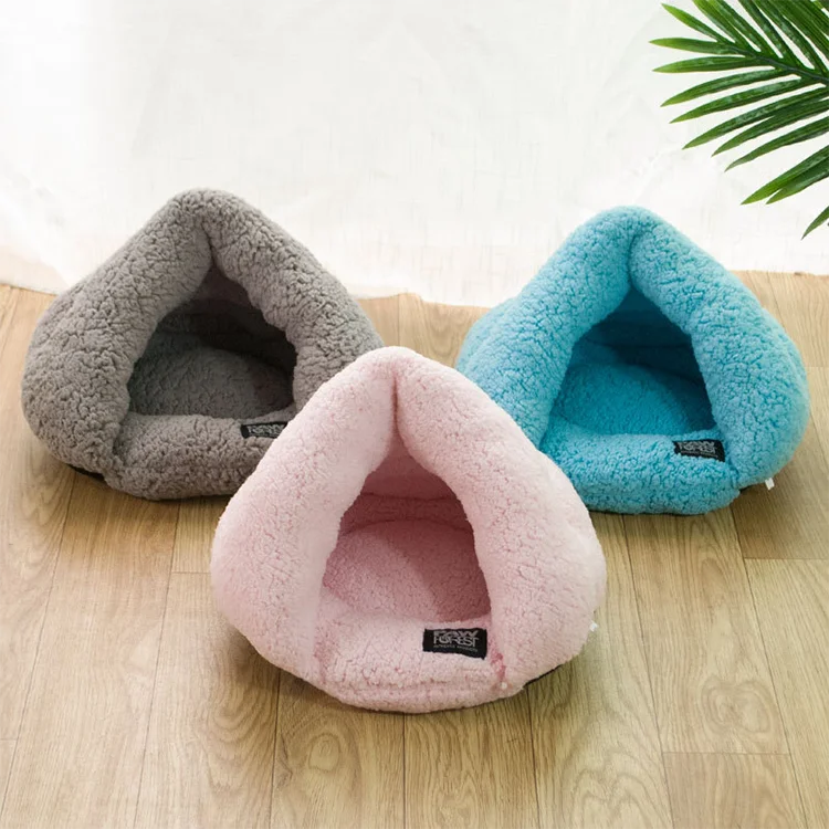 Designer Dog Tent Bed Flannel Cat Bed Foldable Small Pet Bed for Dog and Cats