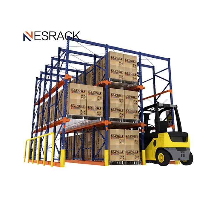 Industrial garage metal stacking shelf warehouse cargo storage drive in racking system for hot sale