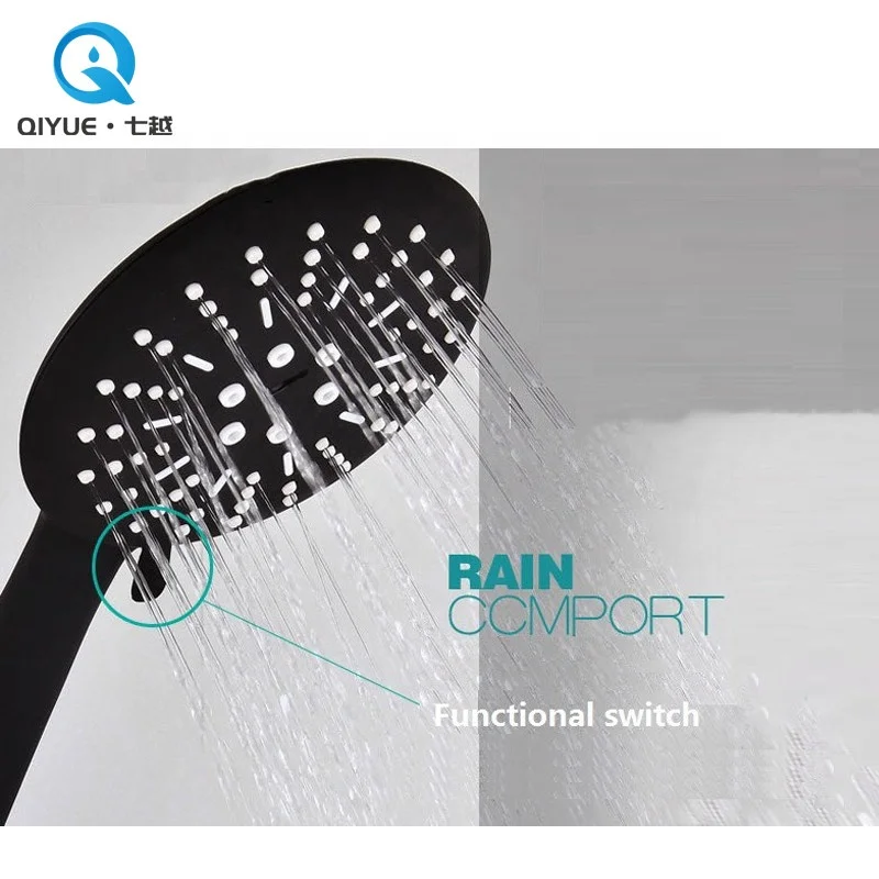 New bathroom sanitary wares single handle matte black stainless steel 304 bath rain shower mixer faucet set