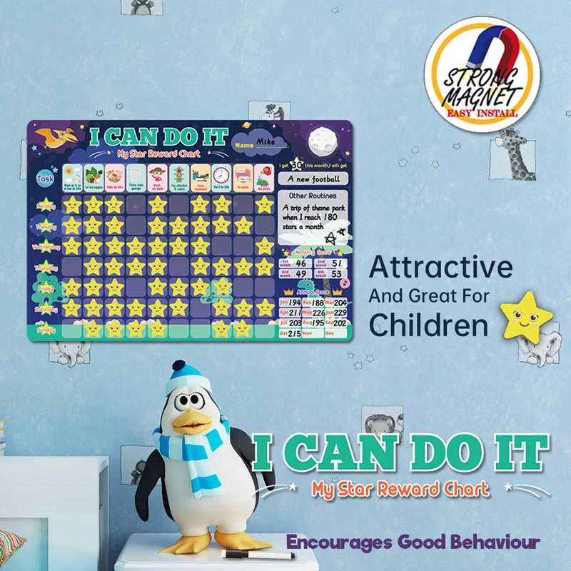 Magnetic chalk blackboard Magnetic Star Type Reward Board Home Routine Chore Reward Chart