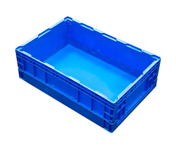 LEADLOONG 648*430*210MM Warehouse plastic moving boxes Stackable Logistic Folding Box Turnover Container Soild Foldable Bins