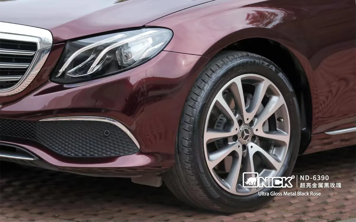 Car Vinyl Wrap for Sale PET Ultra Gloss Metal Black Rose Self Adhesive Vinyl Car Stickers Auto Wrap Vinyl Film Super Stretch