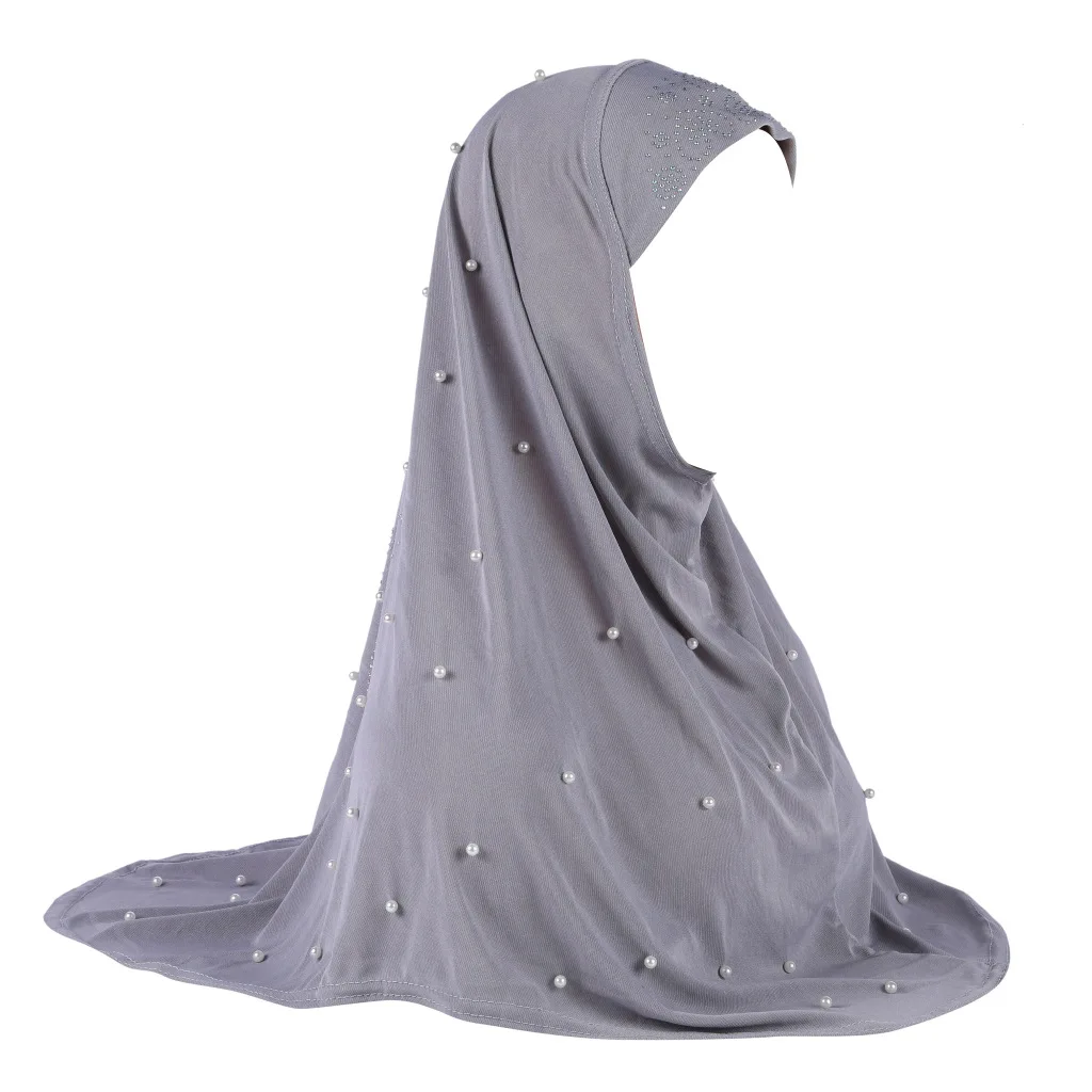 Fashion pearl printed headscarf jersey scarf for women plain malaysia scarf custom scarf logo