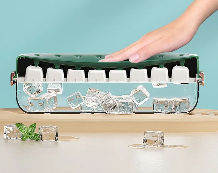 Press-type silicone ice tray grinding tool for household and commercial use, food-grade ice making artifact, creative multi-laye