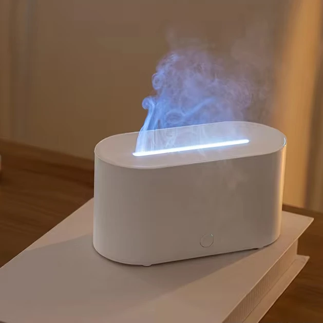 2024 mini desktop ultrasonic anion 3D volcano anion essential oil flame ultrasonic aroma mist humidifier diffuser for home