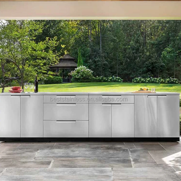 Bbq furniture green egg modular outdoor kitchen cabinet black steel with the italian brick oven wood outdoor kitchen set