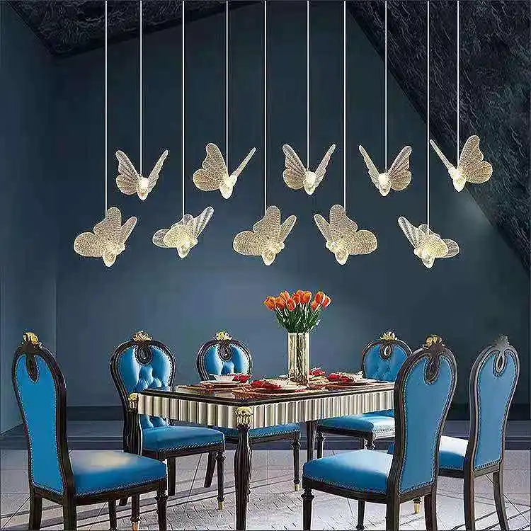 Wedding Acrylic Material Clear Butterfly Light for Wholesale Romance Wedding Hall Hanging Butterfly