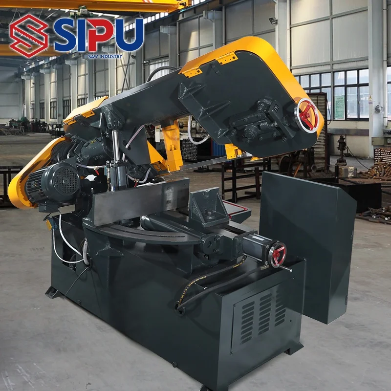 GB4028X 0~45 Rotating Horizontal band saw machine semi-automatic hydraulic metal cutting machine