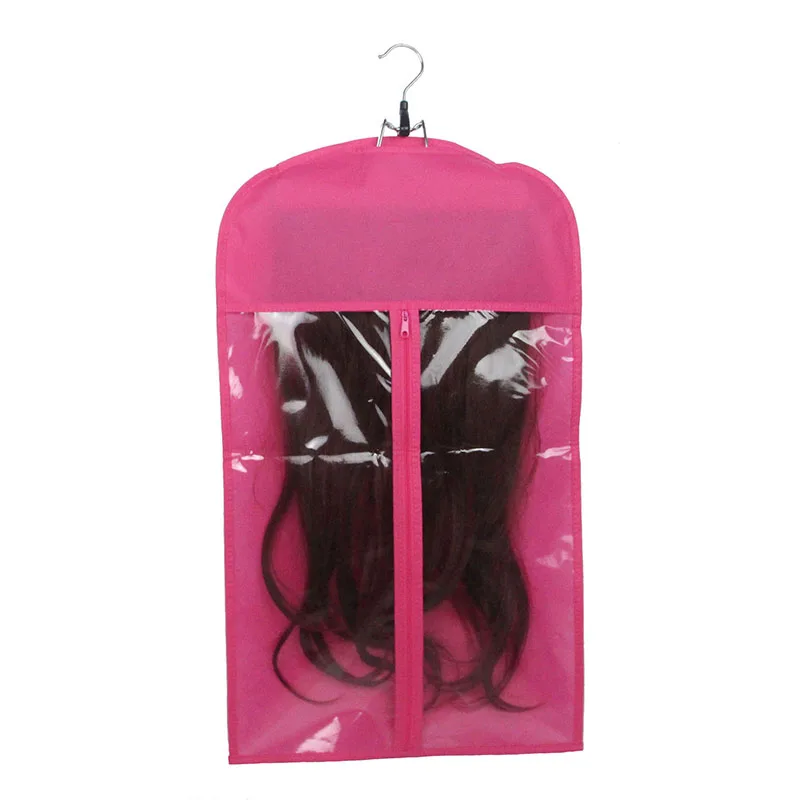 Hanger Dust Proof Portable Hair Extensions Wig Folding Storage Bags Non Woven Bag Accept Customized Logo