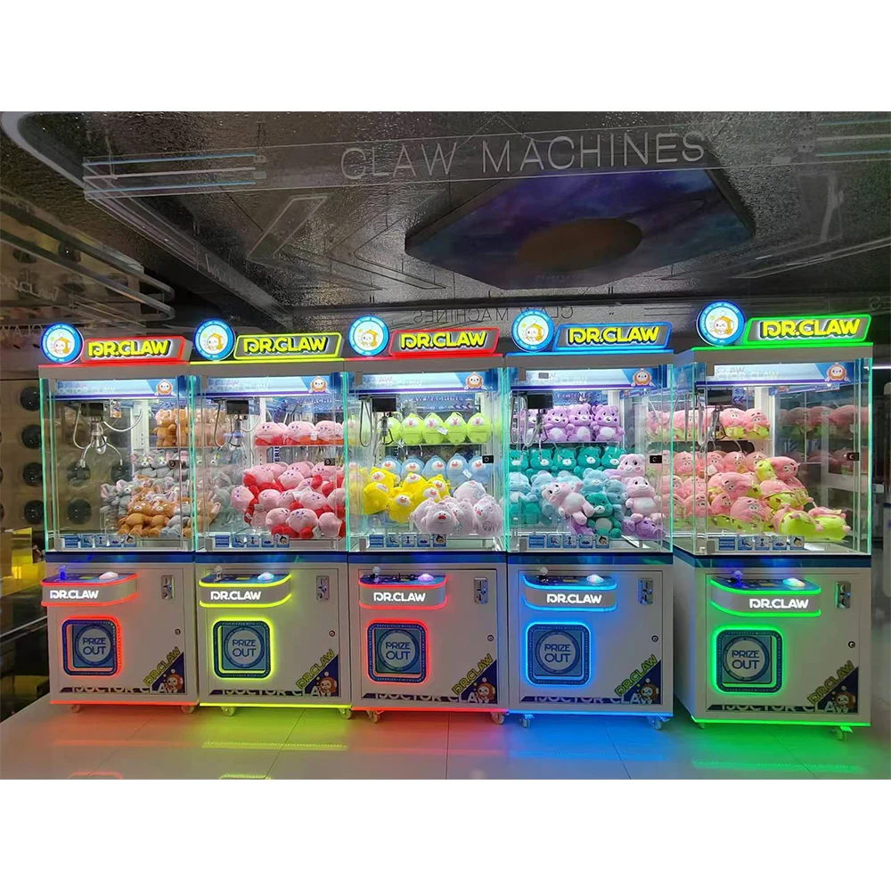 Crane Vending Machines Commercial Custom Claw Toy Grabber Flashing LED Lights and Sound Effect Fun Game Center Doll Machine