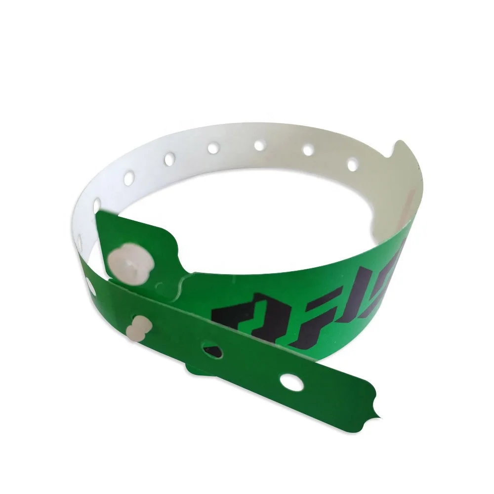 Promotional  PVC Tickets Bracelet Wrist Bands Waterproof Reusable Vinyl Disposable Id Wristbands For Concert