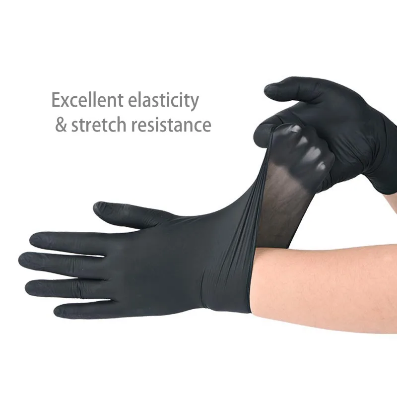 Samson Disposable Nitrile Gloves 100pcs Free Powder Black Gloves Wholesale Household and Kitchen Cleaning Gloves