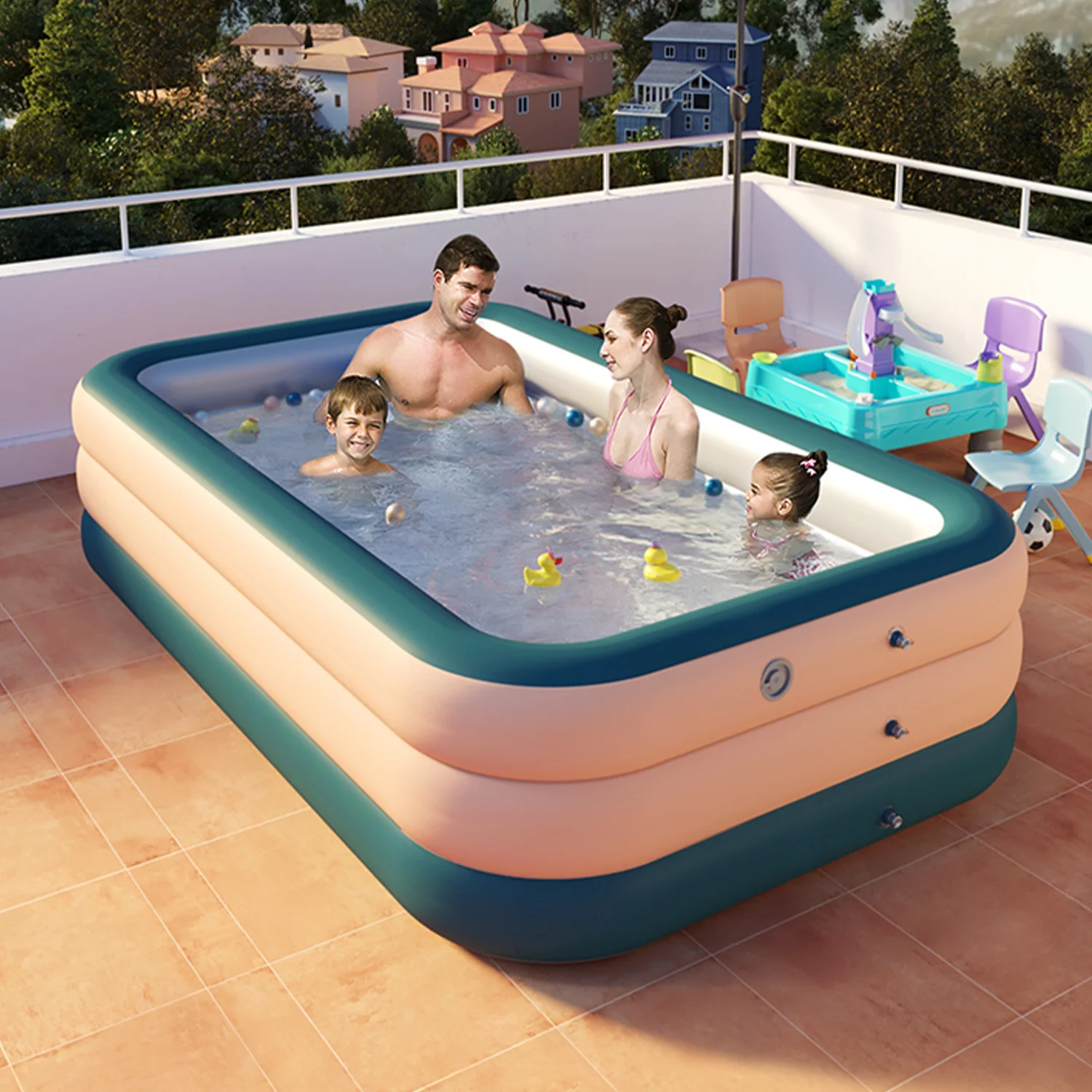 Multifunctional PVC Inflatable Swim Pool Family Outdoor Swimming Pool Indoor Kids Toy Ball Pit Pool  Customizable