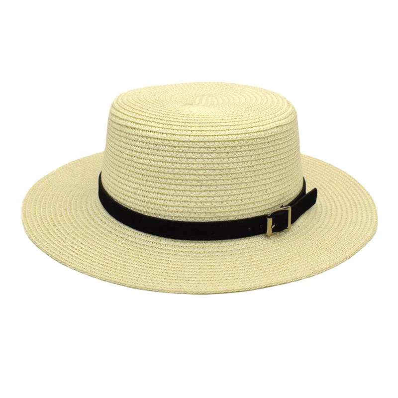 Wholesale unisex straw cowboy hats grass  sun hats solid straw fedora hat