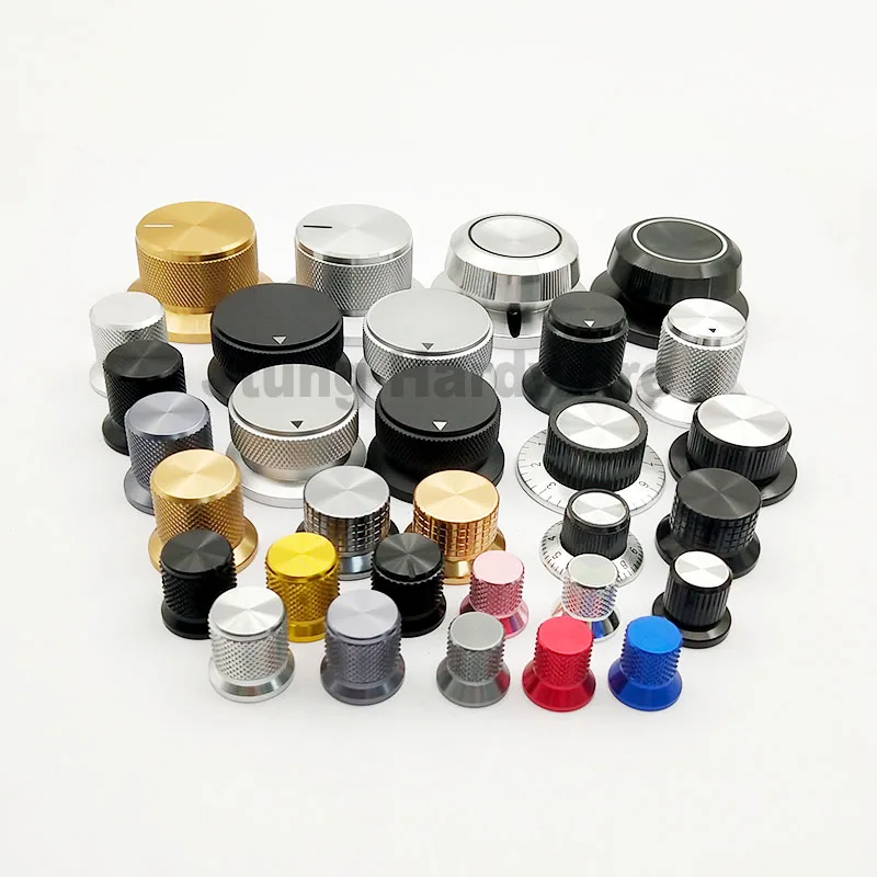 Black Silver Gold Big Brim Stereo Knob Potentiometer cap Pre-amp Audio Knob Controller USB Music Volume Dial Control Knobs